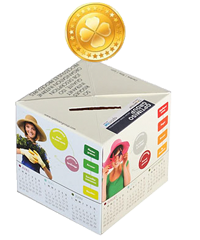 Pop up Cube Coin Bank Direct Mailers
